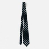 Cravate Bébé bleu polka croise sur noir (Dos)