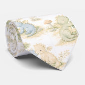 Cravate Bébé dragon mignon Motif pastel de forêt (2) (Roulé)