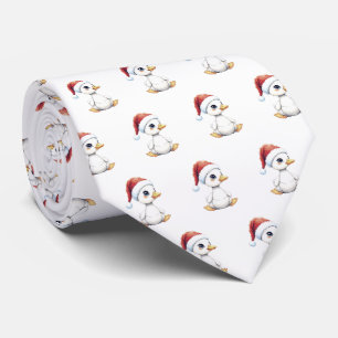 Cravate Bébé Oie Festive de Noël Avec Chapeau de Père Noël