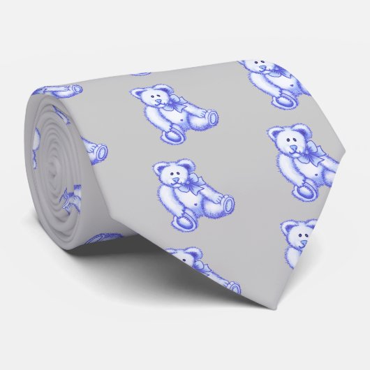 Cravate Bébé Ours Bleu (Roulé)