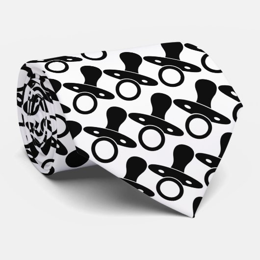 Cravate Bébé pacifier noir et blanc (Roulé)