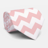 Cravate Bébé rose, rose pâle rayures Chevron (Roulé)