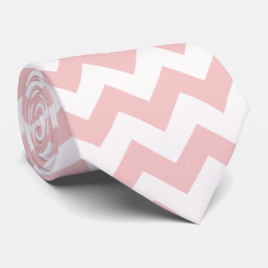 Cravate Bébé rose, rose pâle rayures Chevron (Roulé)