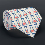 Cravate Bécher et essai Tube science Motif à thème<br><div class="desc">Une cravate avec un dessin mignon d'un tube d'essai et d'un bécher. Parfait pour les types scientifiques.</div>