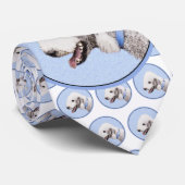 Cravate Bedlington Terrier Peinture - Art Chien original (Roulé)