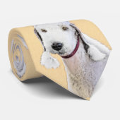 Cravate Bedlington Terrier Peinture - Art Chien original (Roulé)