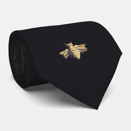 Cravate Bee - abeille - black - noir (Roulé)