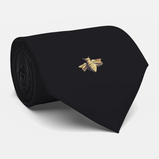 Cravate Bee - Abeille - noir - noir (Roulé)
