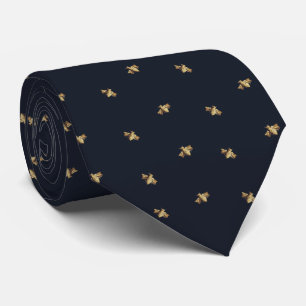 Cravate Bees - Abeilles - Bee - Abeille navy