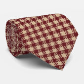 Cravate Beige and burgundy houndstooth (Roulé)