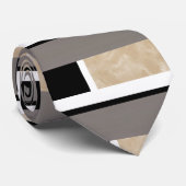 Cravate Beige Noir et blanc Moderne (Roulé)