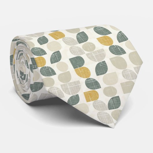 Cravate Beige & Sage Vert Simple Boho (Roulé)