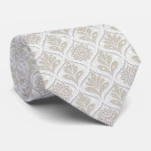 Cravate Beige & White Sparkling Quatrefoil Pattern (Roulé)