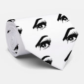 Cravate Bel oeil dans noir et le blanc (Roulé)