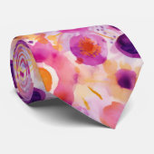 Cravate Belle aquarelle motifs floraux (Roulé)