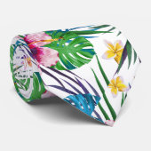 Cravate Belle aquarelle tropicale à peinture florale (Roulé)