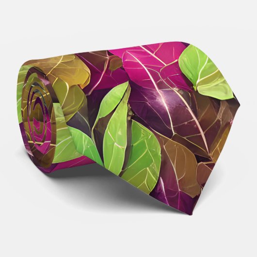 Cravate Belle automne Feuilles d'automne Motif (Roulé)