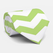 Cravate Belle chaux vert Chevron Grille (Roulé)