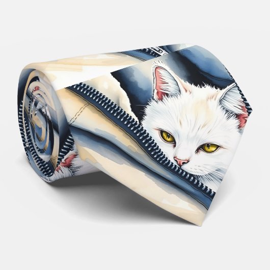 Cravate Belle collection de chats d'aquarelle moderne mign (Roulé)