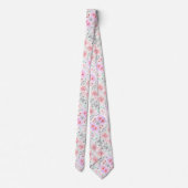 Cravate Belle couleur pastel floral aztec (Dos)