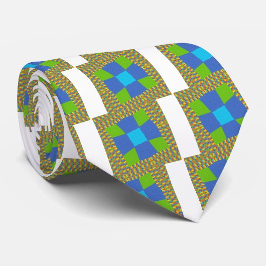 Cravate Belle Extraordinaire Vert Bleu Cyan Art Design d'i (Roulé)