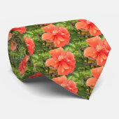 Cravate Belle fleur orange de ketmie (Roulé)