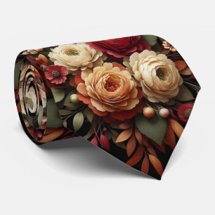 Cravate Belle Fleurs Autum Grooms Mariage