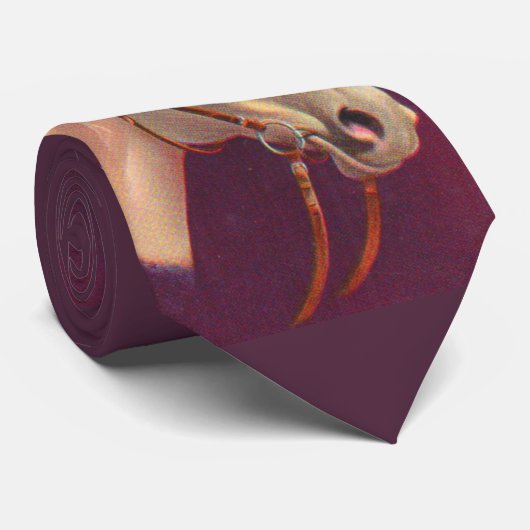 Cravate belle impression de cheval blanc (Roulé)