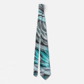 Cravate Belle impression Florale Turquoise Bleue (Dos)