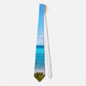 Cravate Belle mer tropicale turquoise (Devant)