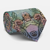 Cravate Belle peinture aquarelle du jardin fleuri (Roulé)
