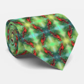 Cravate Belle peinture d'oiseaux du Cardinal rouge du Nord (Roulé)