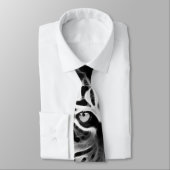 Cravate Belle Tigre noir blanc Afrique (Attaché)