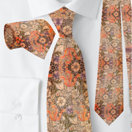 Cravate Belles botaniques Floral Bright Orange |