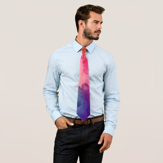 Cravate Belles couleurs arc-en-ciel Design abstrait (En situation)