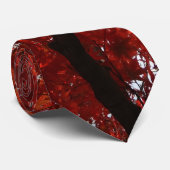 Cravate Belles feuilles rouges sur un (Roulé)