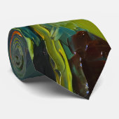 Cravate Belles fleurs de cône en violet violet jaune (Roulé)