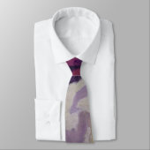 Cravate Belles Pansies violet violet vert Jaune (Attaché)