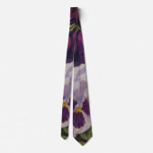 Cravate Belles Pansies violet violet vert Jaune (Dos)