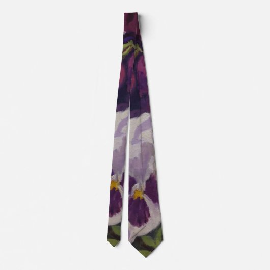 Cravate Belles Pansies violet violet vert Jaune (Dos)