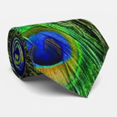 Cravate Belles plumes de paon (Roulé)
