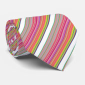 Cravate Belles rayures blanches colorées (Roulé)