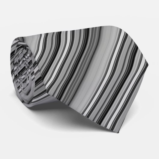 Cravate Belles rayures gris noir (Roulé)