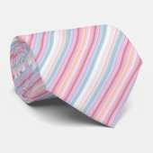 Cravate Belles rayures roses blanches (Roulé)