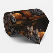 Cravate Bengal Kitten Automne Citrouille de plaisir (Roulé)