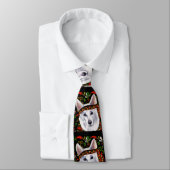 CRAVATE BERGER ALLEMAND BLANC MEXIQUE (Attaché)
