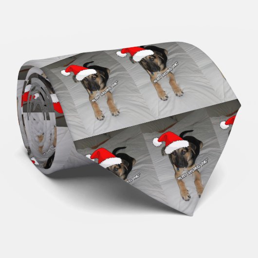 Cravate Berger allemand de Noël (Roulé)