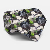 Cravate Berger allemand noir de laque (Roulé)