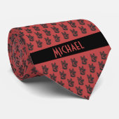 Cravate Berger allemand rouge fraise (Roulé)