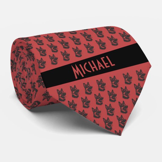 Cravate Berger allemand rouge fraise (Roulé)